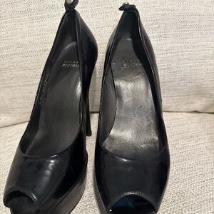 Black Peep-Toe Heels